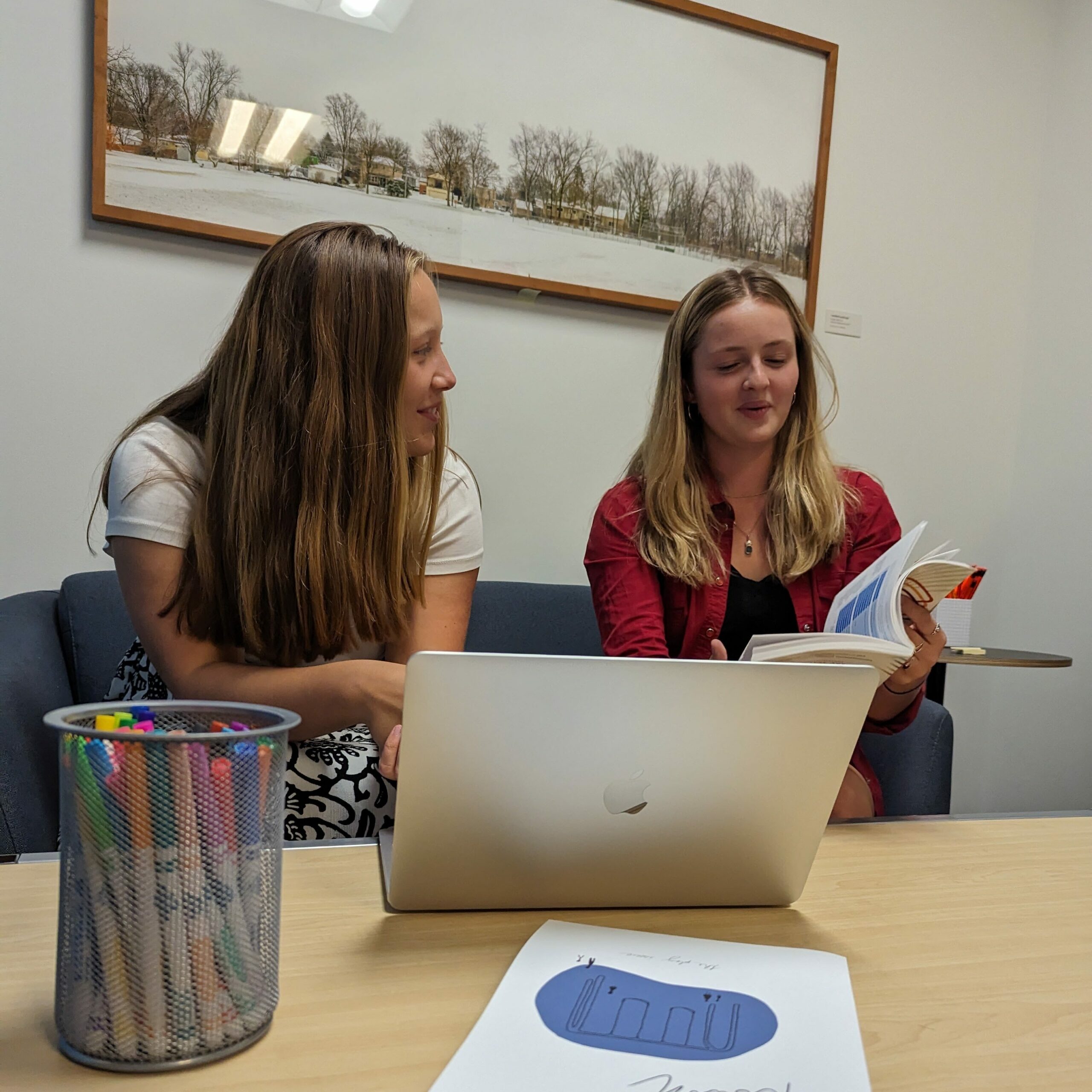 Anna Catherine McGraw and Anna Mares at the Writing Center